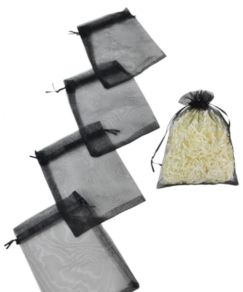 Pack x 100 - Bolsas organza 12x17 cm NEGRO