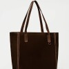 Shopper Vera en cuero gamuza Chocolate