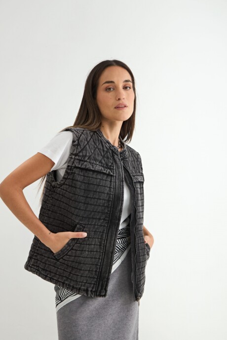 CHALECO DENIM NICOLA Negro