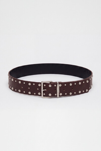 CINTURON JADE STUDS Marron