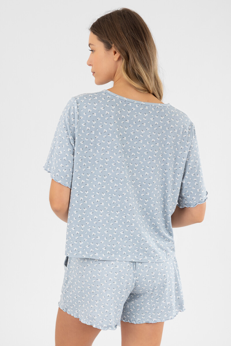 Pijama milena con short Gris