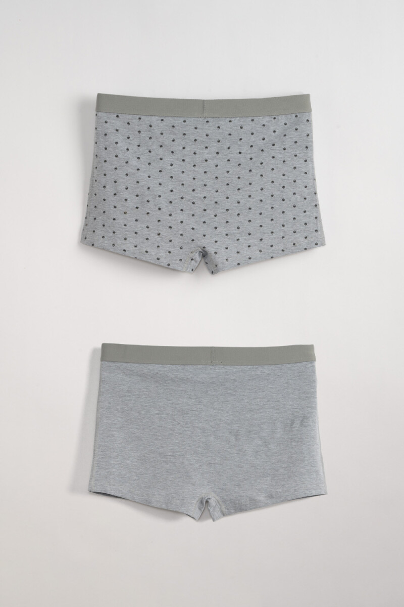 Boxer algodón corto Palmeras Gris Melange