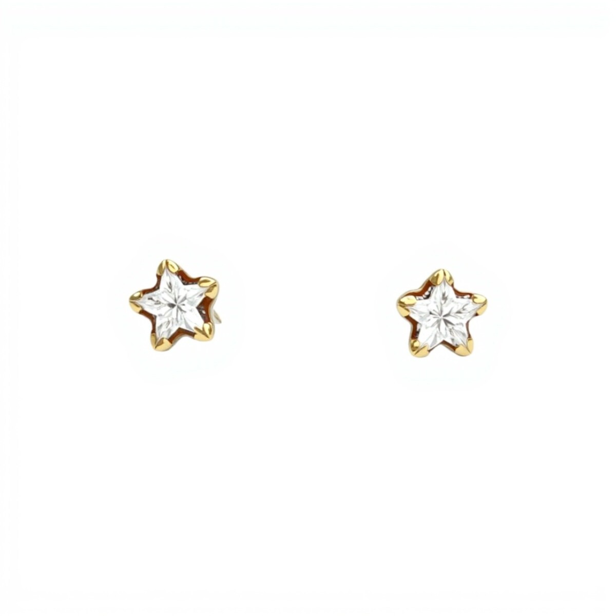 Caravanas Estrella- Zirconia -Oroo bajo - CA8475 - conperla 