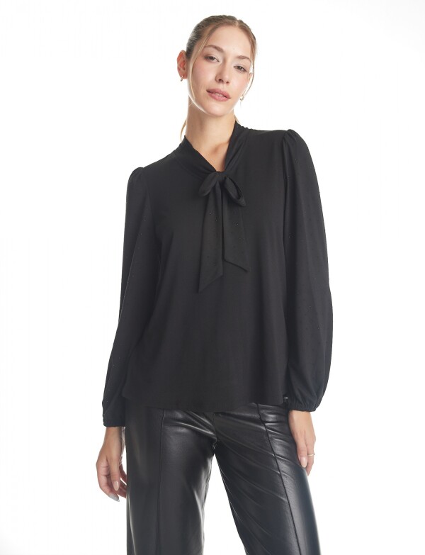 Blusa Lazo & Strass NEGRO