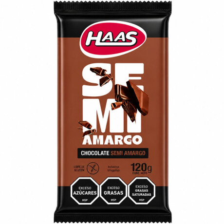 TABLETA CHOCOLATE HAAS 120G SEMI AMARGO TABLETA CHOCOLATE HAAS 120G SEMI AMARGO
