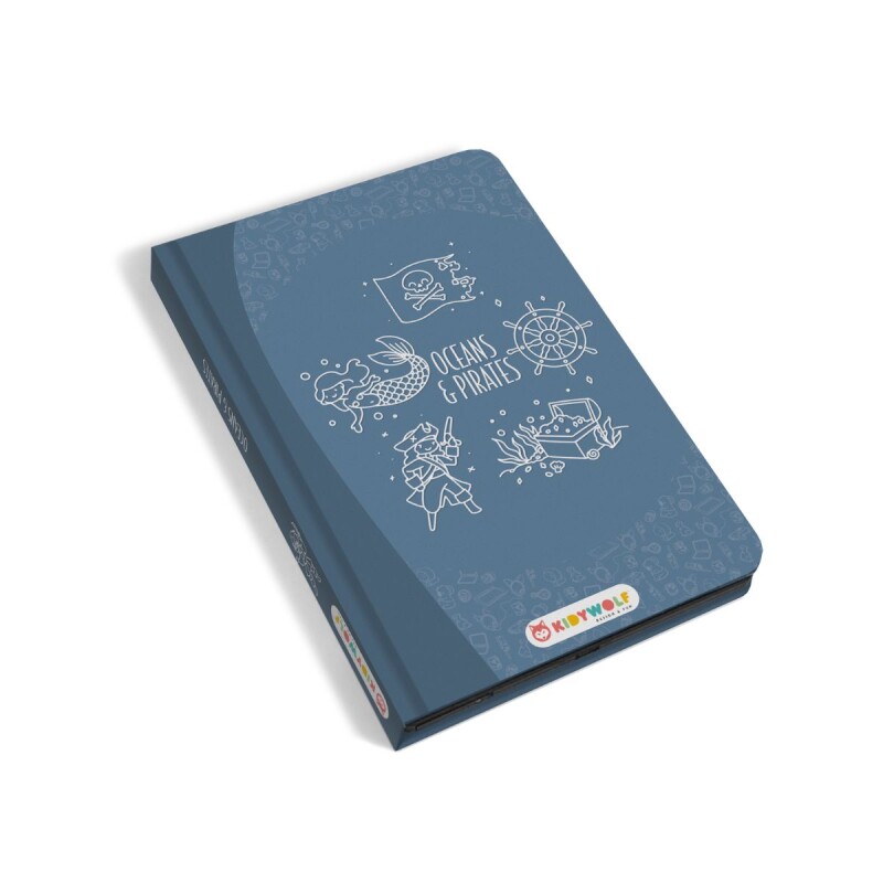KIDYDRAW-MINI Mini Pizarra Led Con Libro Y Actividades Modelo Piratas