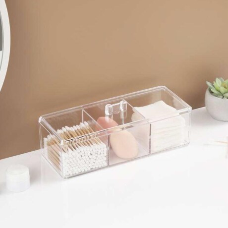 Organizador de Acrílico c/Tapa 3 Divisiones Maquillaje Organizador de Acrílico c/Tapa 3 Divisiones Maquillaje