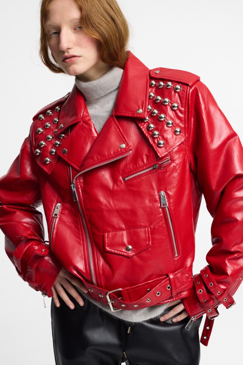 CHAQUETA BIKER Rojo
