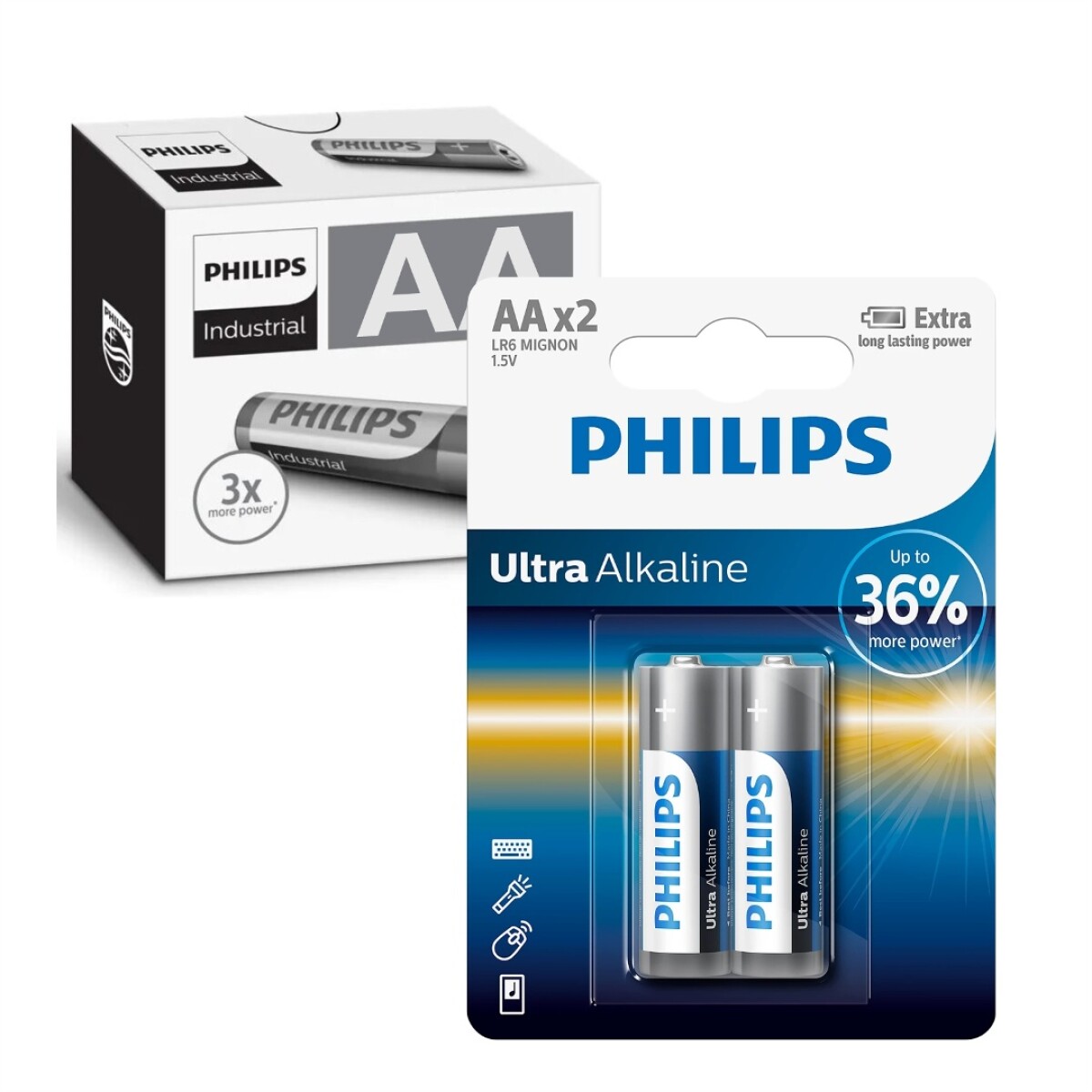 Pack de 12 Blister de Pilas Ultra Alcalinas Philips Aa X 2 Unidades 