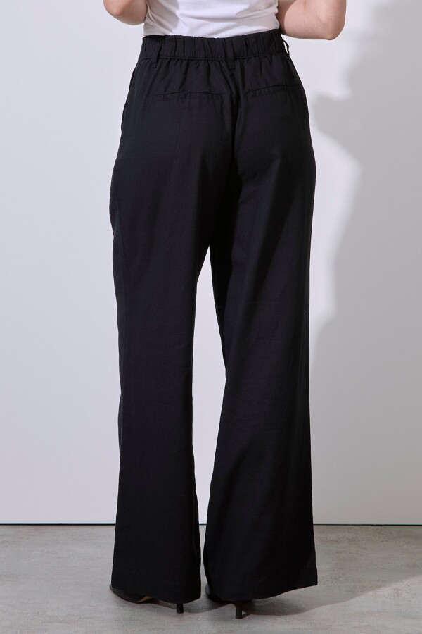 Pantalon Lino Wide NEGRO