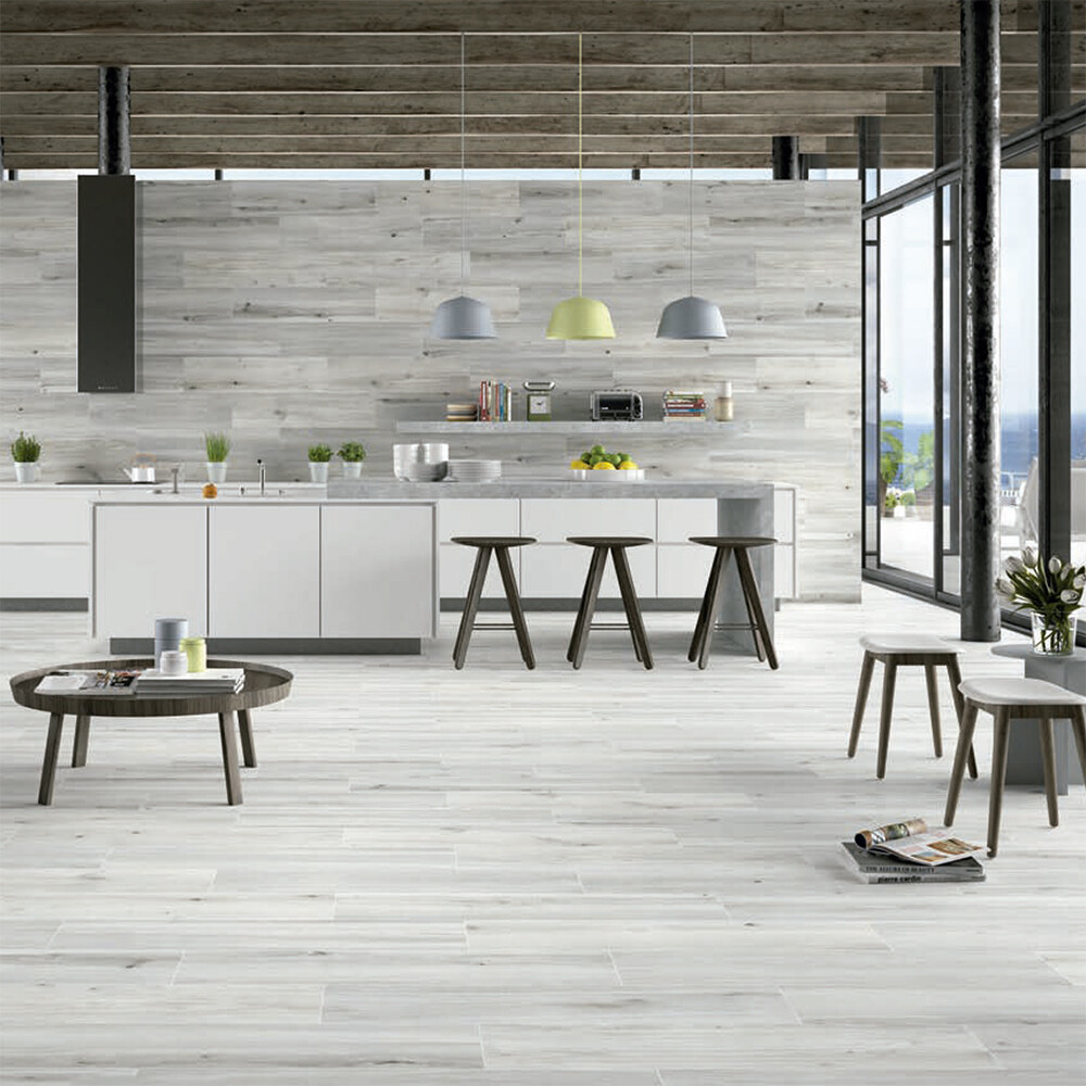 PORCELANATO WOODVILLE BLANCO RECTIFICADO "A" 30X150 CM Porcelanato Woodville Blanco Rectificado "a" 30x150 Cm