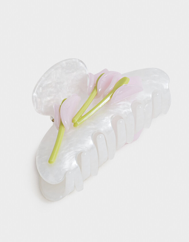 Broche Con flores Broche Acrílico Flor - Blanco Crudo