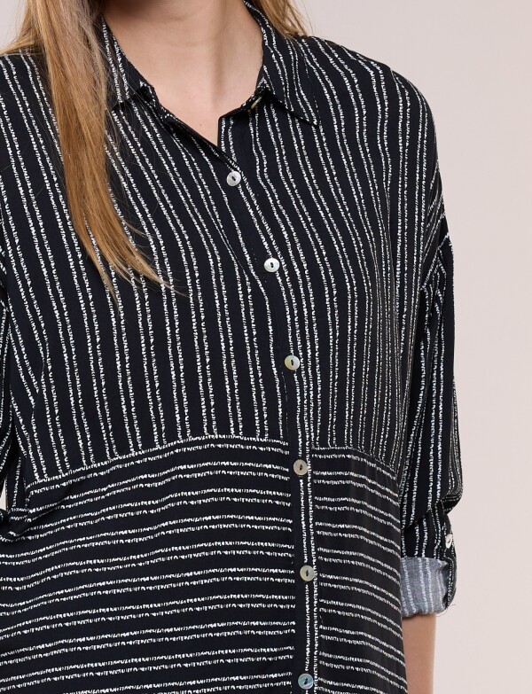 Camisa Lineas NEGRO/BLANCO