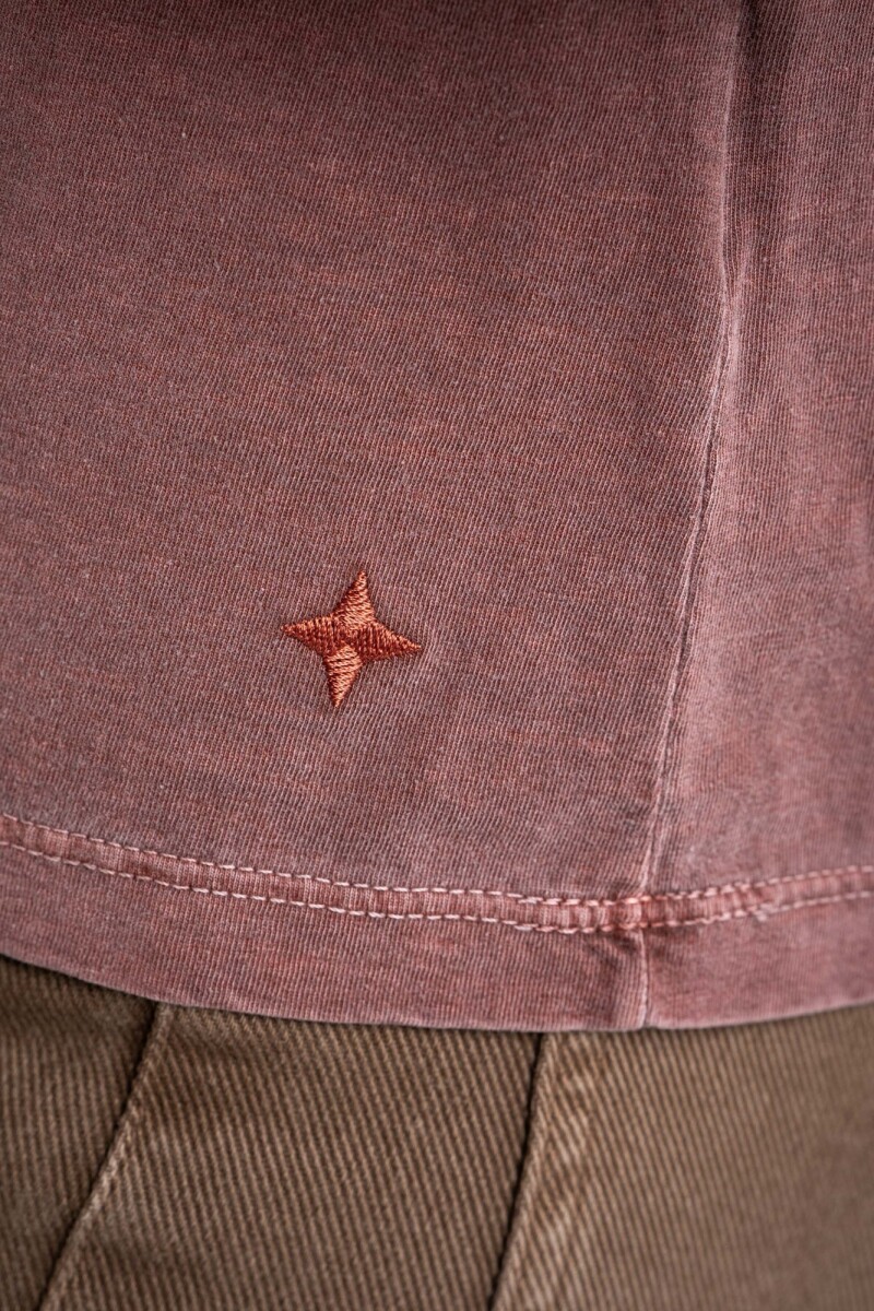 Remera Algodón Manga Globo Chocolate