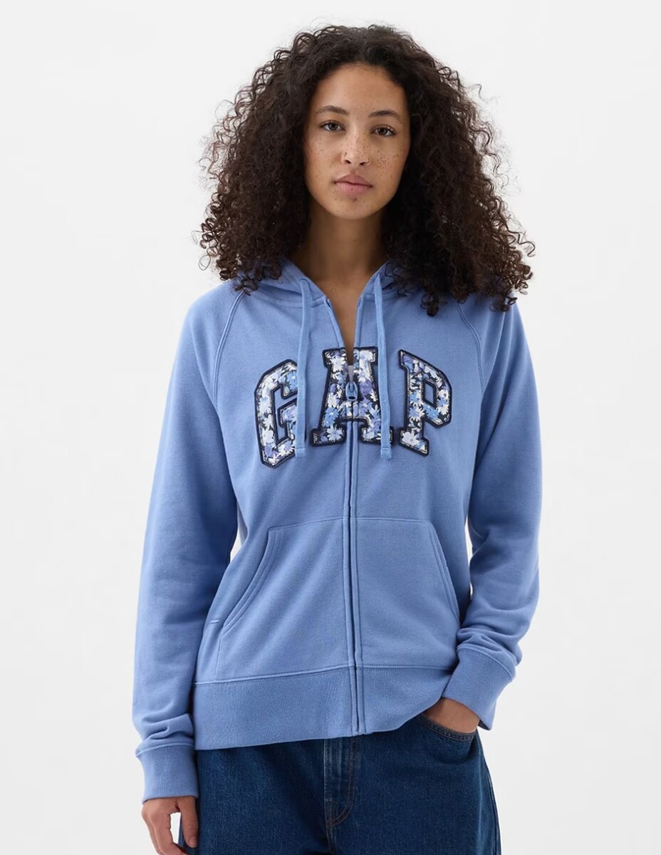 Canguro Con Cierre Logo Gap Mujer - Sp Blue Floral 