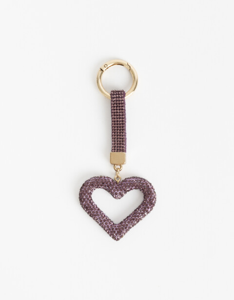 Llavero Strass Llavero Y Bag Charm Corazón Strass - Violeta Lila