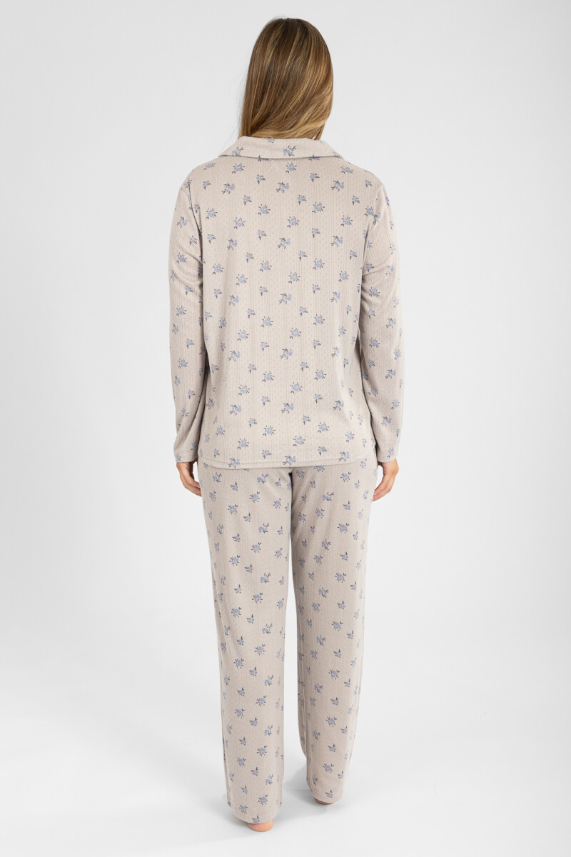 Pijama amerciano desagujado liberty Gris