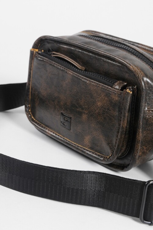 Bandolera rigid small marrón