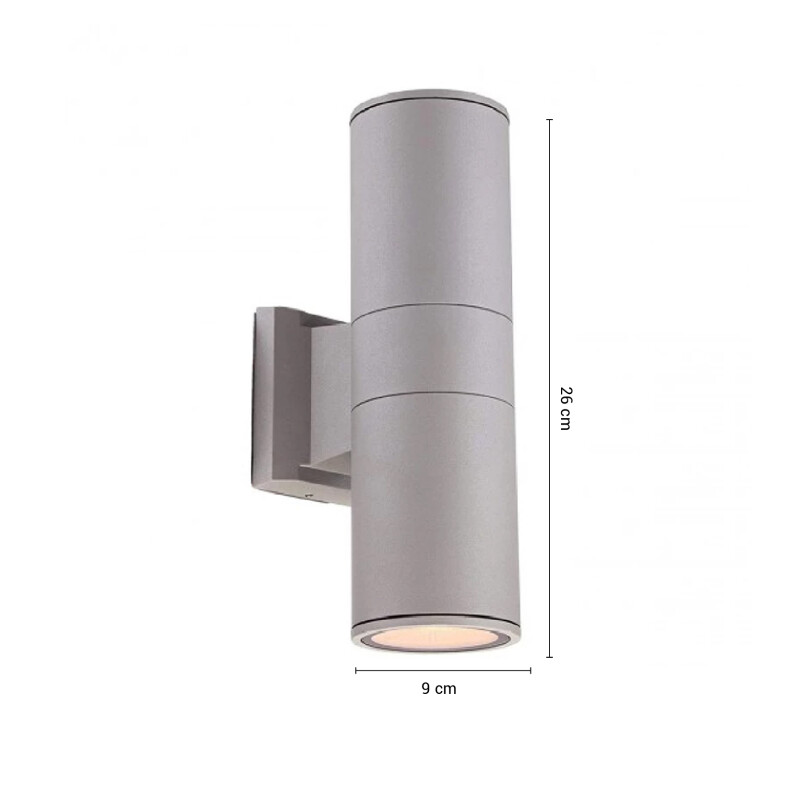 AEBC10M Luminaria de Exterior Bidireccional Gris Mediano