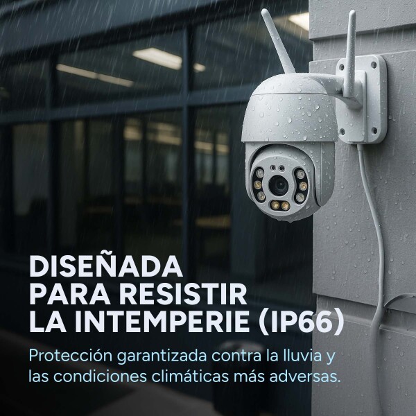 Cámara Ip Seguridad Exterior Seguimiento Visión Nocturna 360 Color Blanco