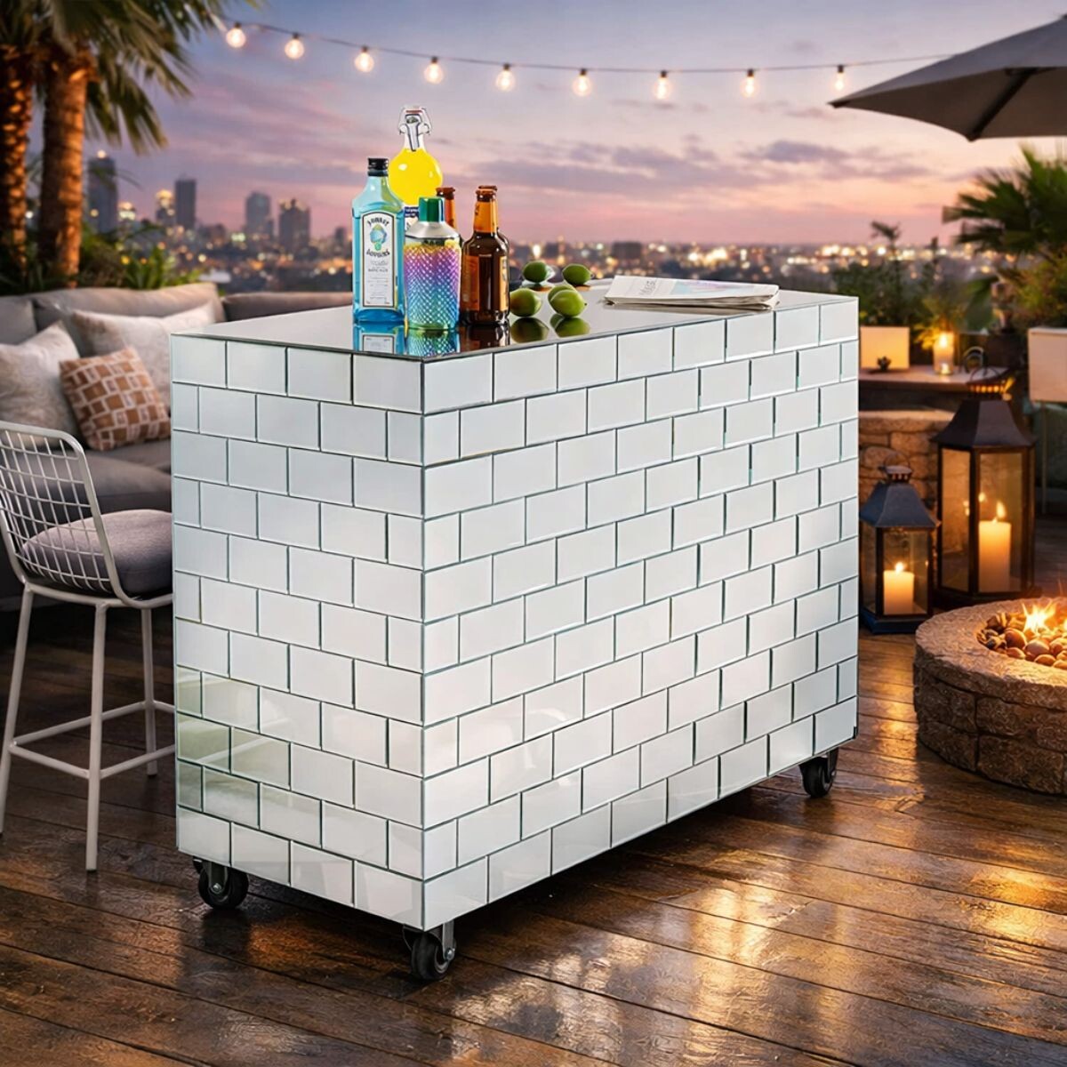 MESA DE BAR SOLEA MIRROR Plateado 