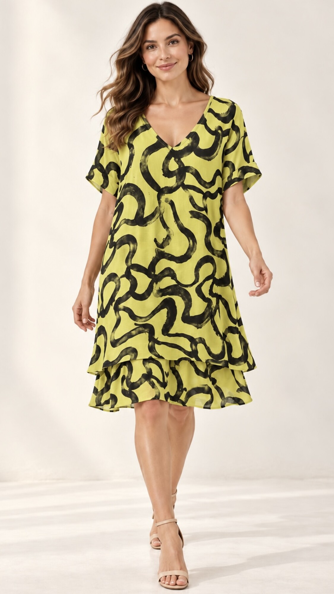 VESTIDO LUAN ESTAMPADO AMARILLO-AZUL