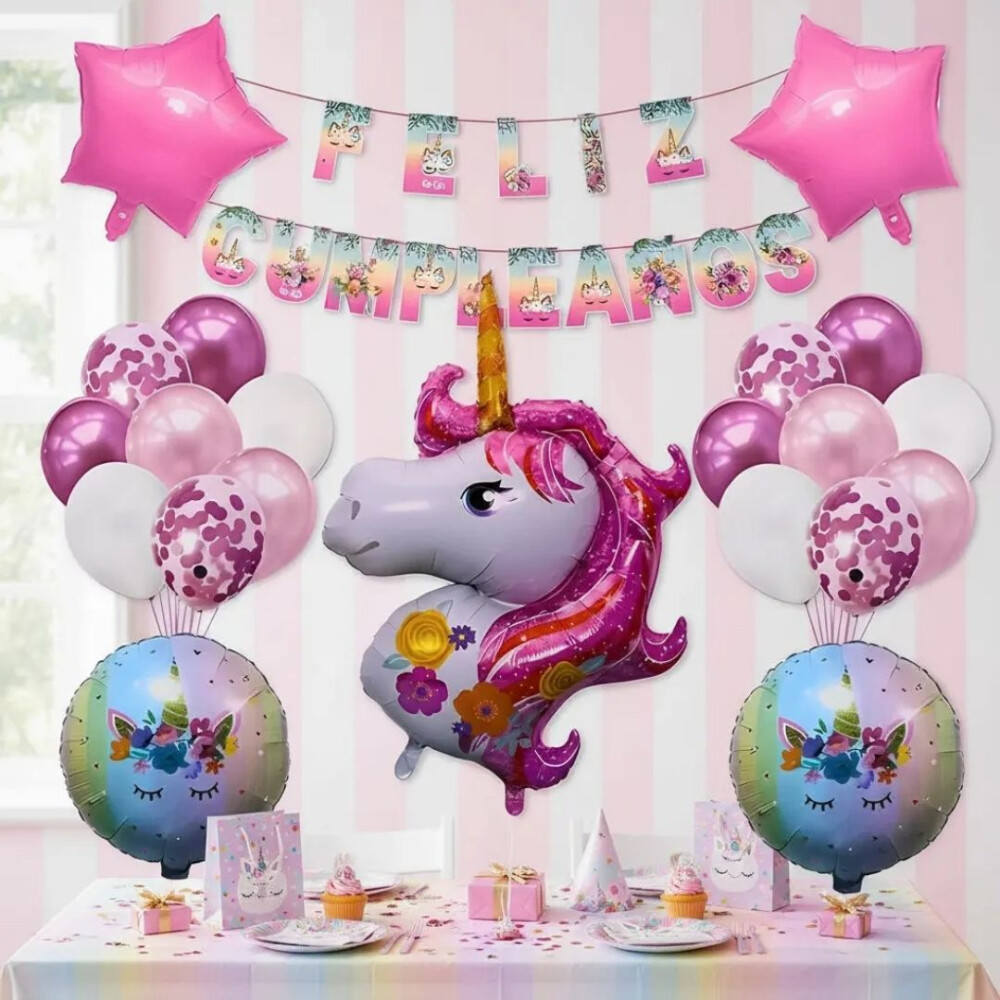 Kit De Globos Para Decoración, Tema Unicornio Kit De Globos Para Decoración, Tema Unicornio