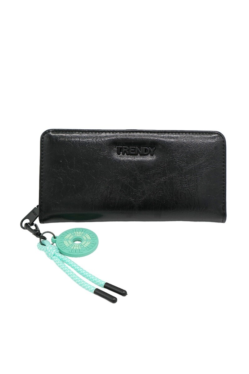 Billetera Trendy con llavero - Negro 