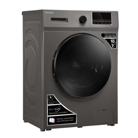 Lavasecarropas Automático Carga Frontal AIWA 10KG Inverter Gris AWLST10G