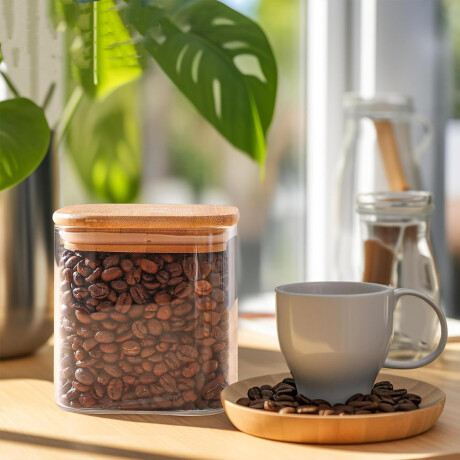 Set X7 Tarros Herméticos Cocina Tapa Bambú Organizadores Transparente