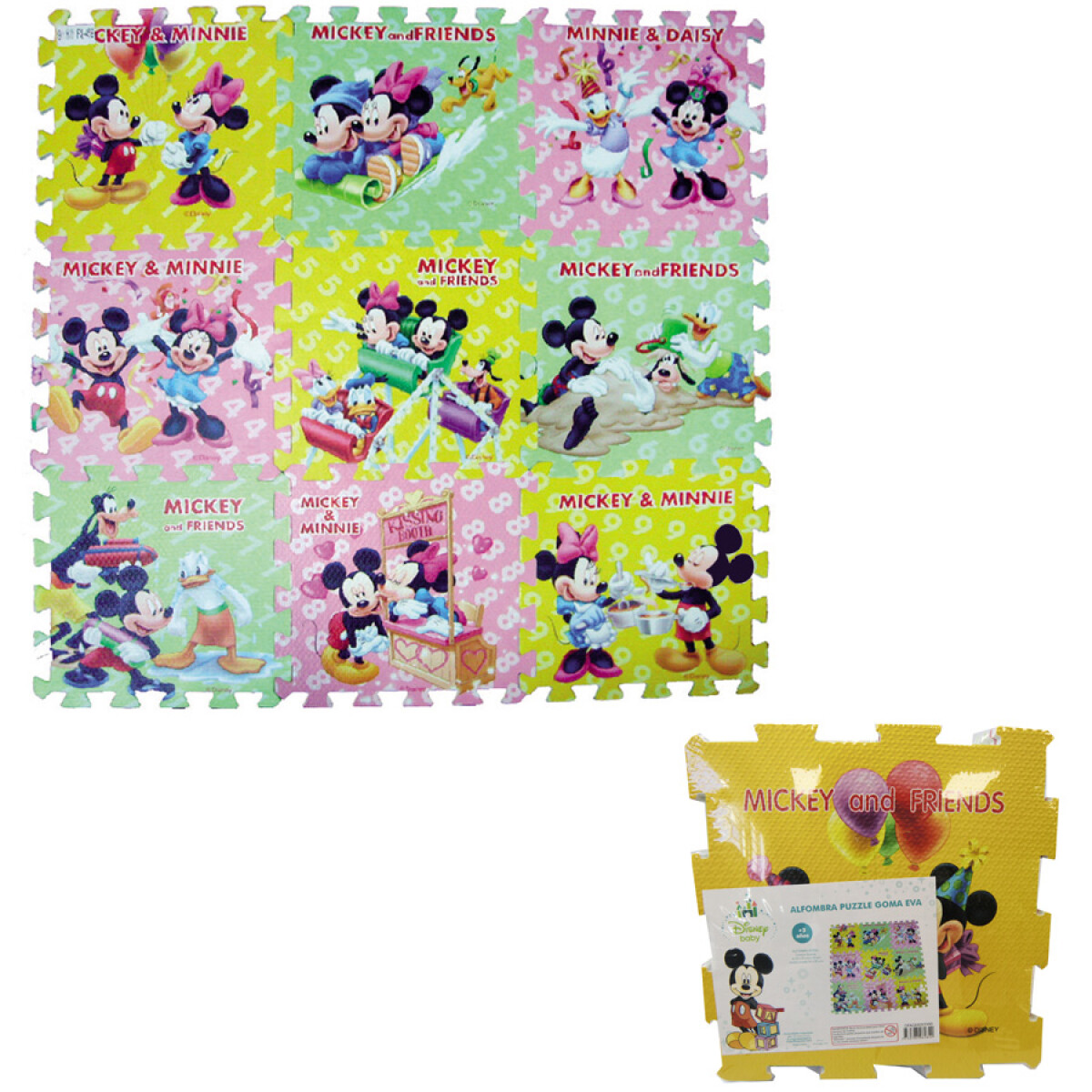 Alfombra Goma Eva 30X30 9 Piezas Disney Mickey - 001 
