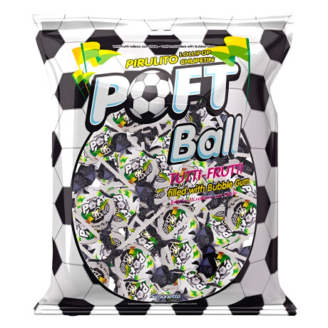 CHUPETÍN SIMONETTO RELLENO MASTICABLE 18 grs x24 Unidades Poft Ball (Tutti-Frutti)