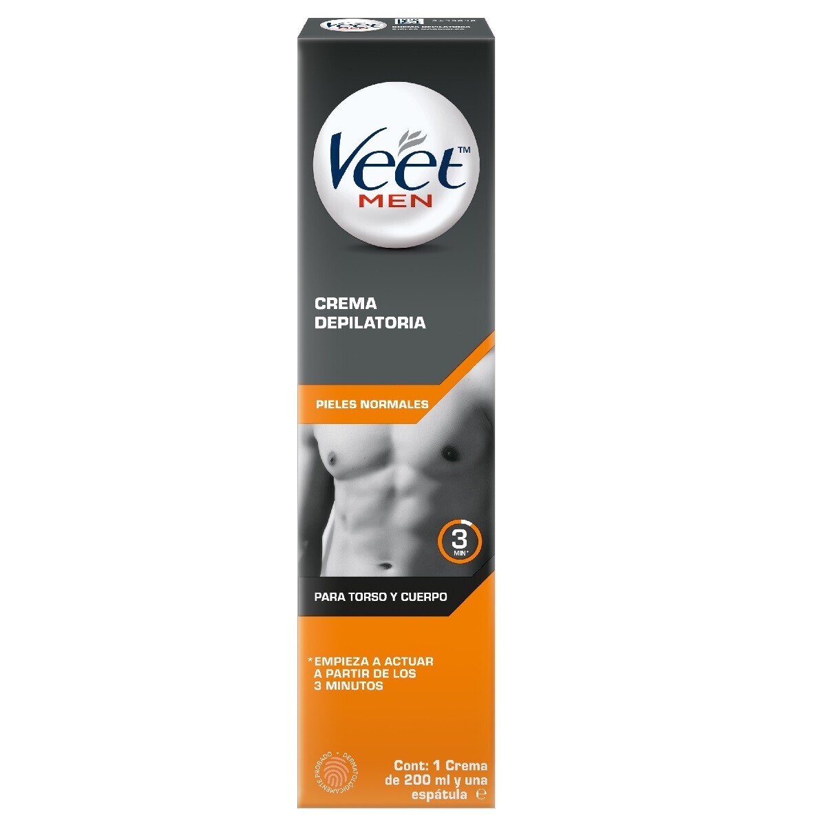 Crema Depilatoria Hombre Veet 200 ml con espátula 