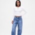 INTL LS MOD RIB CROP TEE FRESH WHITE