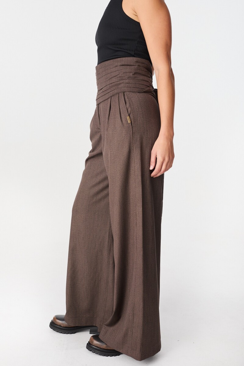 Pantalon Soft Negro/Marrón