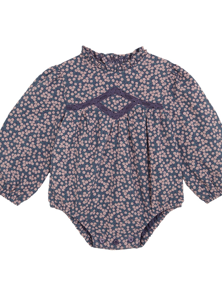 Ranita Flores Azul Medio Oscuro