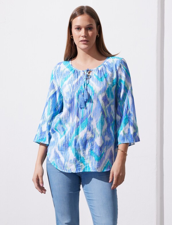 Blusa Gasa MULTI/AZUL