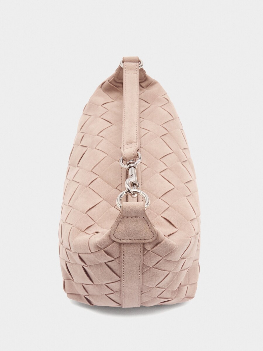 Bolso Bandolera Trenzado Efecto Piel rosa