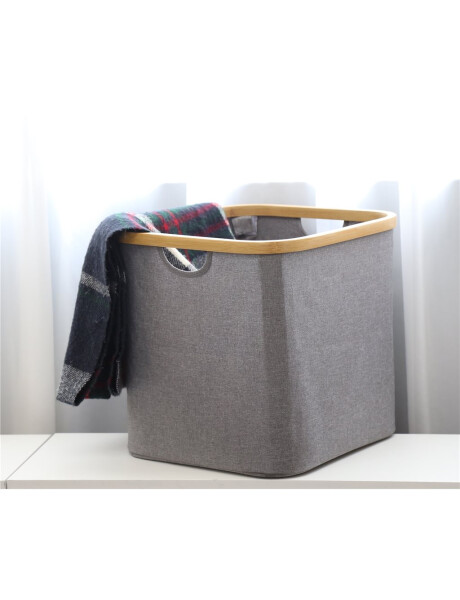 ORGANIZADOR BORDE MADERA 33X33X33CM EXT TELA GRIS ORGANIZADOR BORDE MADERA 33X33X33CM EXT TELA GRIS