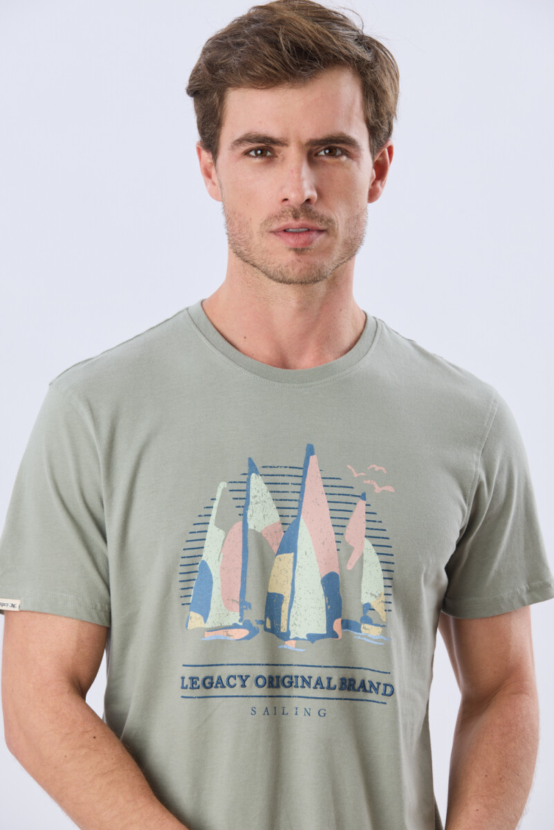 REMERA ESTAMPADA DE ALGODÓN - Verde 