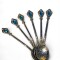 Set de cucharitas piedra plateadas Turquesa