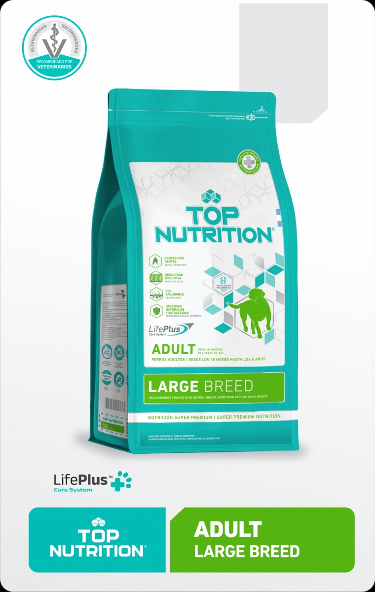 TOP NUTRITOIN PERROS ADULTOS RAZAS GRANDES X 15+3KG - Top Nutritoin Perros Adultos Razas Grandes X 15+3kg 