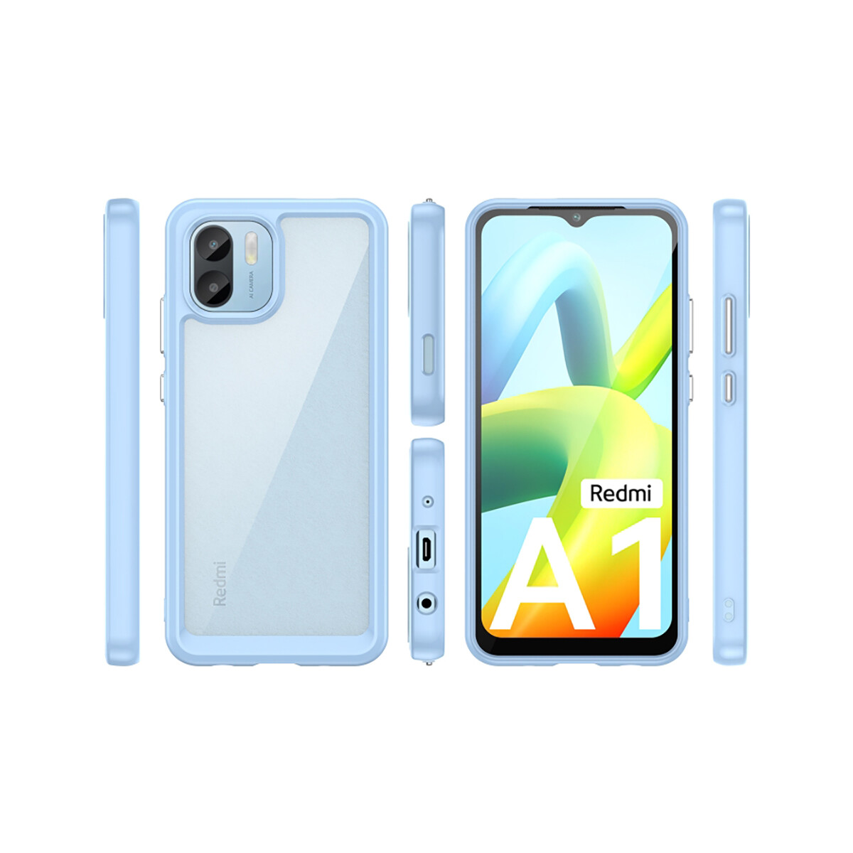 Case Transparente con Borde de Color Xiaomi Redmi A2 Lila