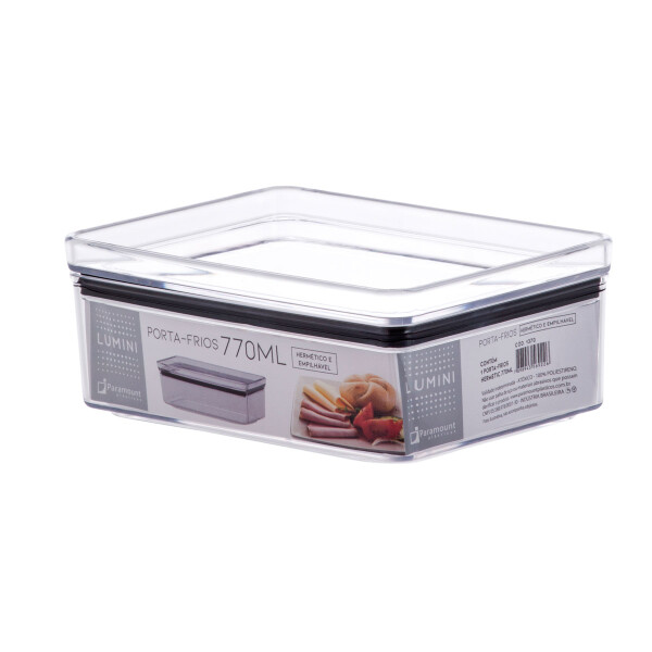 POTE HERMETICO LUMINI RECTANGULAR 770 ML TRANSPARENTE