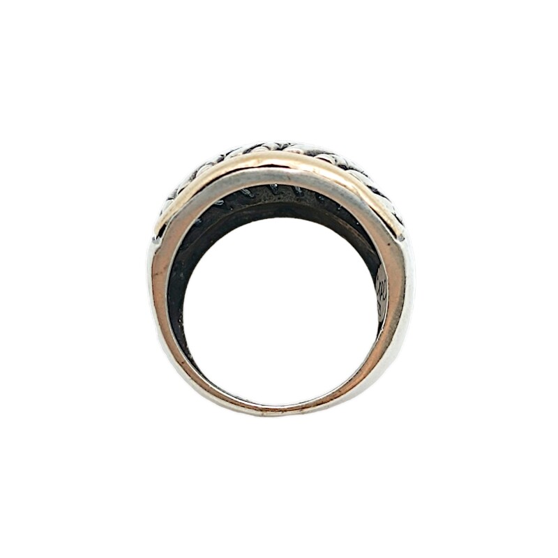 Anillo Cúpula-Plata y Oro-Sin Piedra-AN5284 sinpiedra