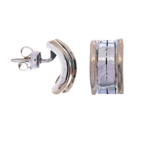 Par de caravanas de plata 925 y double en oro 18 ktes. Par de caravanas de plata 925 y double en oro 18 ktes.