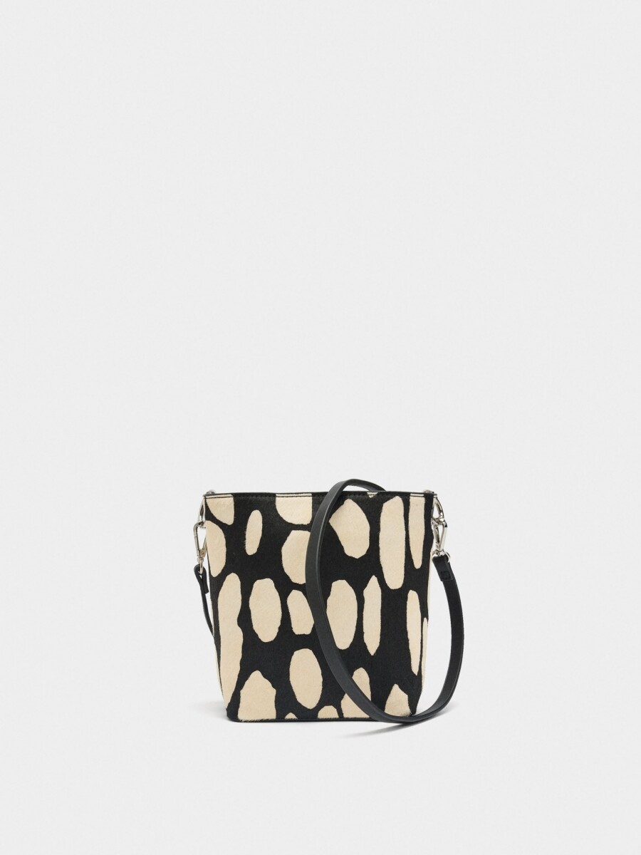 Bolso Bandolera De Piel Estampado Animal negro