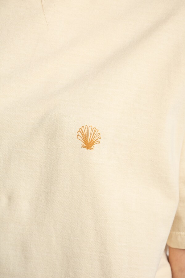 Remera Algodon Lavado Print Mer Arena
