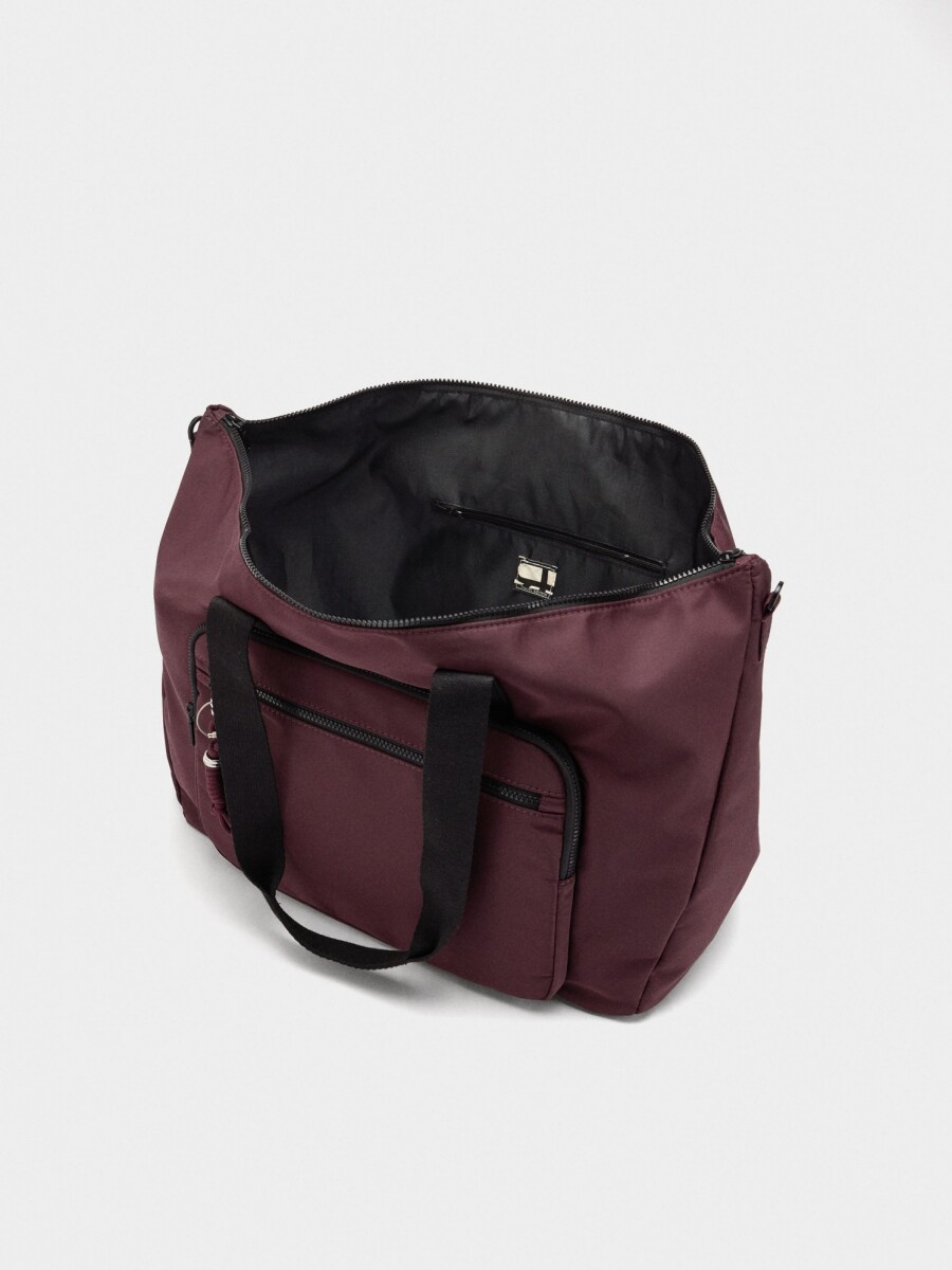 Bolso De Fin De Semana De Nylon burdeos