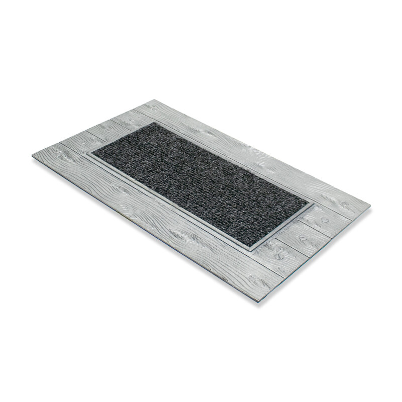 ALFOMBRA GOMA RECT GRIS COMB 45X75CM Unica